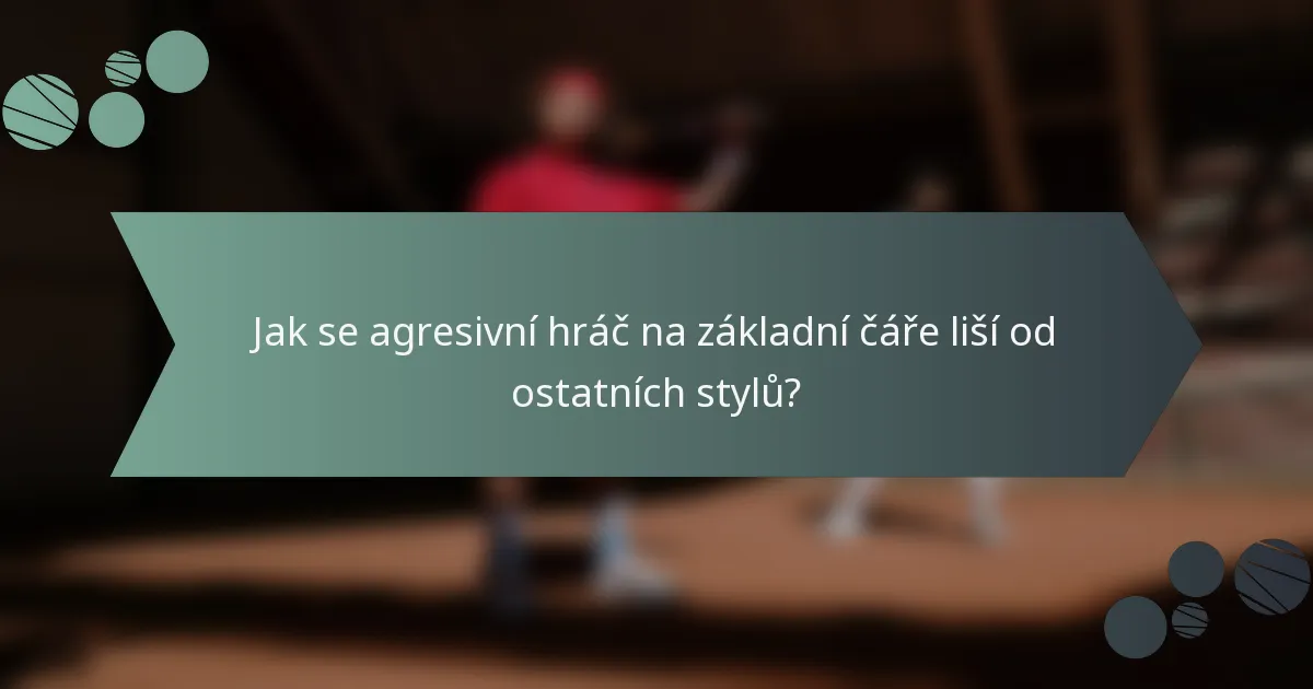 Jak se agresivní hráč na základní čáře liší od ostatních stylů?