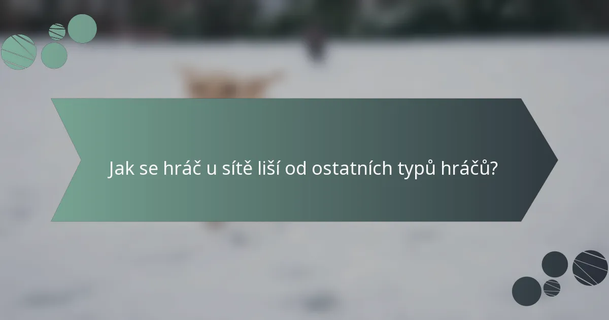 Jak se hráč u sítě liší od ostatních typů hráčů?