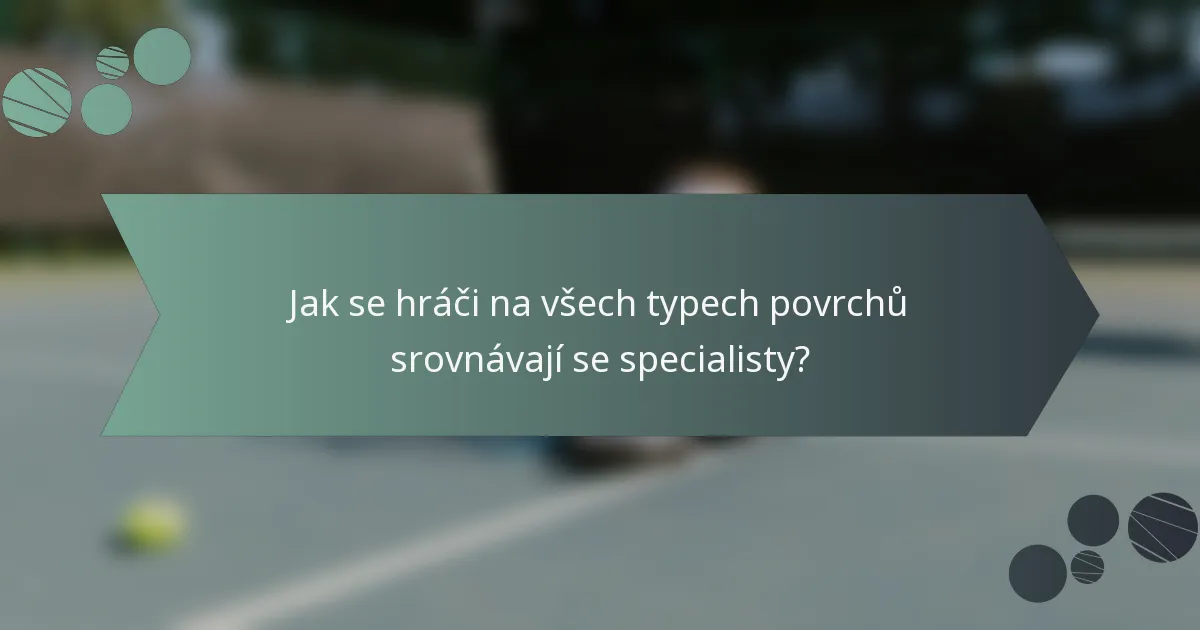 Jak se hráči na všech typech povrchů srovnávají se specialisty?