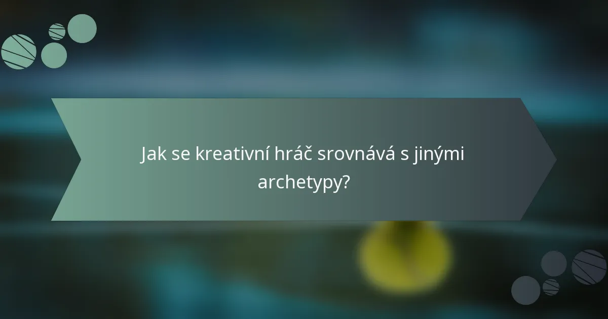 Jak se kreativní hráč srovnává s jinými archetypy?