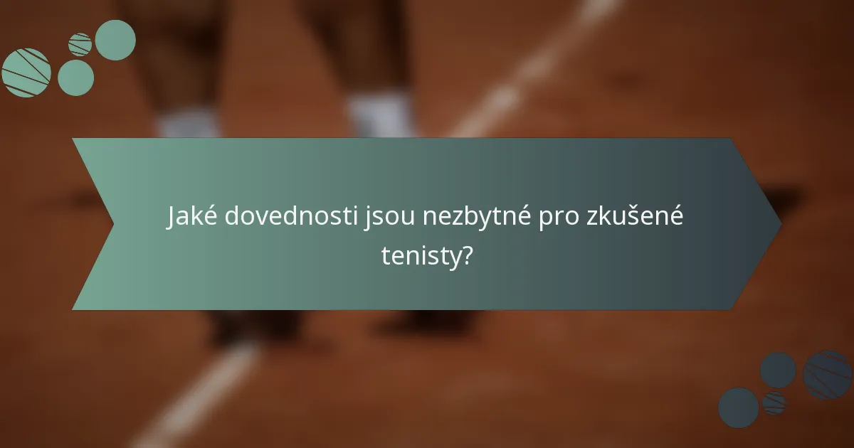 Jaké dovednosti jsou nezbytné pro zkušené tenisty?