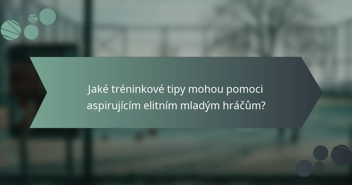 Jaké tréninkové tipy mohou pomoci aspirujícím elitním mladým hráčům?