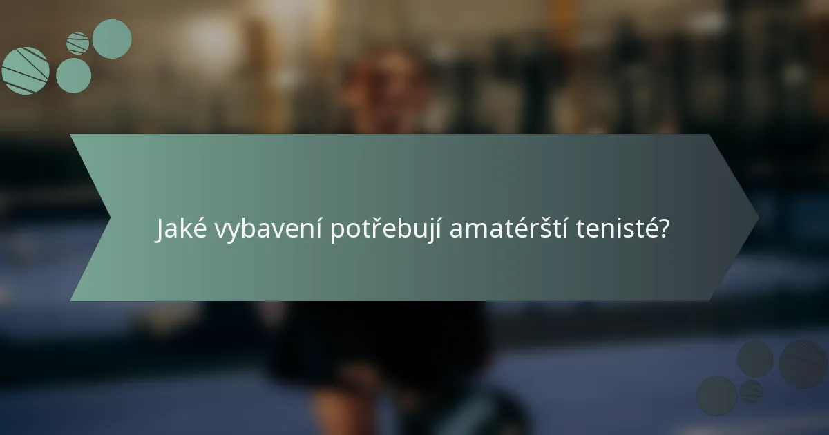Jaké vybavení potřebují amatérští tenisté?